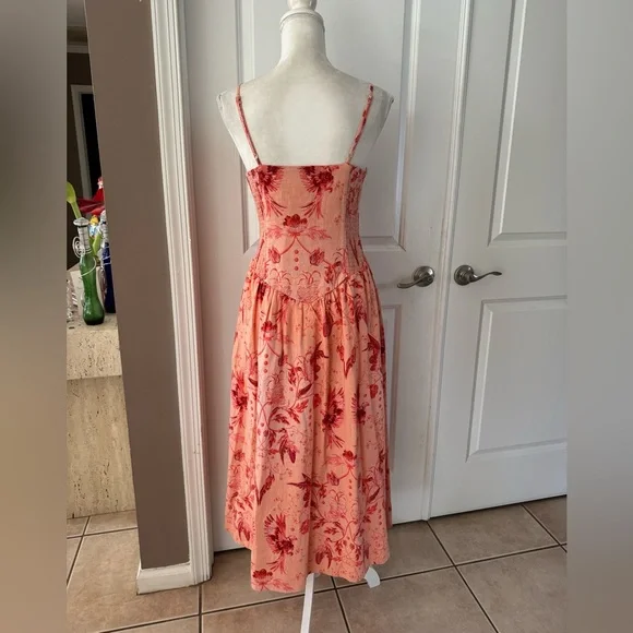 House Of Harlow 1960 Linen Blend Midi Dress - Picture 10 of 15